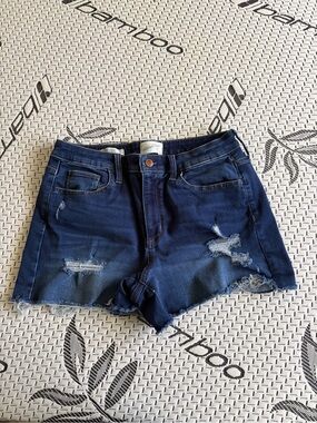 Universal Thread Dark Blue Distressed Denim Shorts